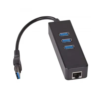 3 port USB HUB + Ethernet USB 3.0 Akyga AK-AD-32 fotó