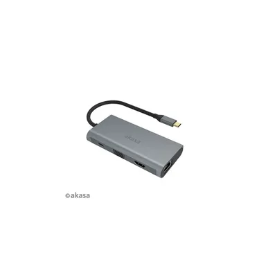 Dock station Type-C Akasa USB Type-C 9in1 dock AK-CBCA21-18BK fotó