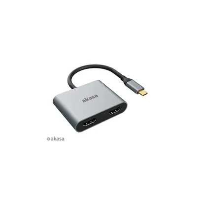 USB Type-C to Dual HDMI MST Adapter Akasa AK-CBCA26-18BK fotó