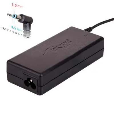 Laptop tápegység DELL 19.5V 4.62A 90W 4.5mm x 3mm utángyártott AK-ND-53 fotó