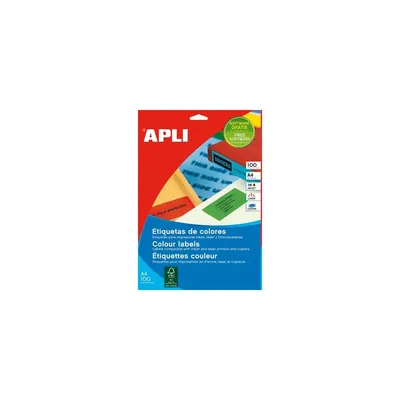 Etikett, 70x37 mm, színes, APLI, piros, 2400 etikett/csomag APLI-11836 fotó