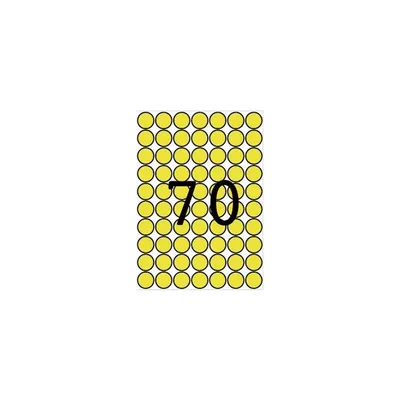 Etikett, 19 mm kör, színes, A5 hordozón, APLI, sárga, 560 etikett csomag APLI-12103 fotó