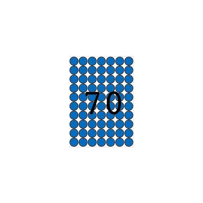 Etikett, 19 mm kör, színes, A5 hordozón, APLI, kék, 560 etikett csomag APLI-12104 fotó