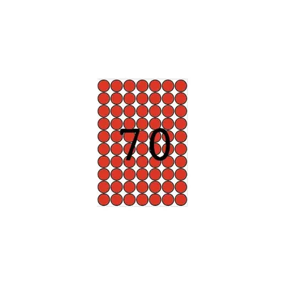 Etikett, 19 mm kör, színes, A5 hordozón, APLI, piros, 560 etikett csomag APLI-12105 fotó