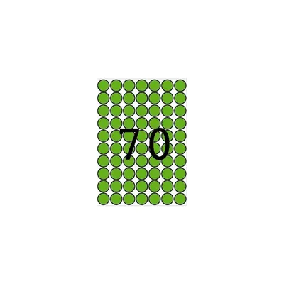 Etikett, 19 mm kör, színes, A5 hordozón, APLI, zöld, 560 etikett csomag APLI-12106 fotó