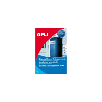 Etikett, 210x297 mm, poliészter, időjárásálló, APLI, 100 etikett csomag APLI-12121 fotó