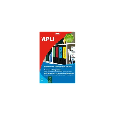 Etikett, 190x61 mm, színes, APLI, sárga, 80 etikett csomag APLI-1374 fotó