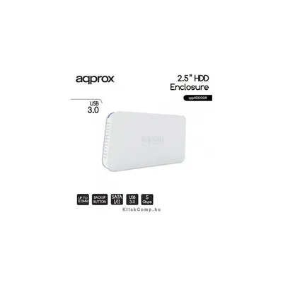 HDD ház 2,5&#34; USB3.0 Sata külső merevlemez ház Fehér APPHDD06W fotó