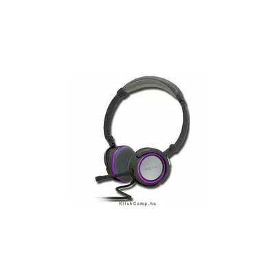 Sztereo fejhallgató leválasztható mikrofonnal 2m kábel, 2db 3,5mm Jack Lila APPHS05PP fotó