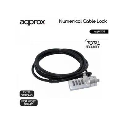 Notebook kábelzár 1.8m PVC borítós 4 számjegyű kód APPROX APPNCLV2 fotó