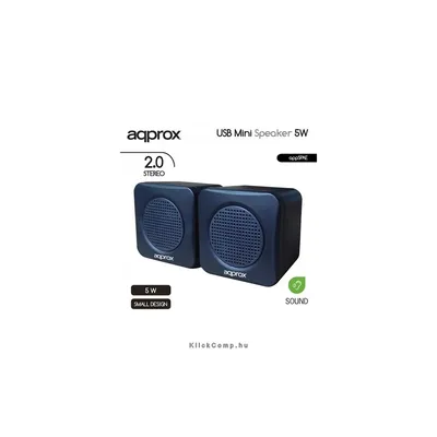 Mini Hangszóró Szett 2.0 5W (3.5mm - USB) Fekete APPROX APPSPAE APPSPAE fotó