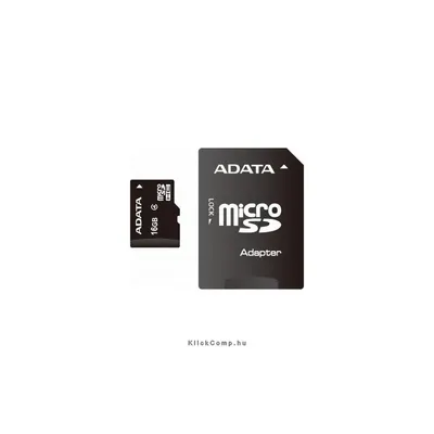 Memória-kártya 16GB microSDHC Class4 Adata Premier + adapter AUSDH16GCL4-RA1 fotó