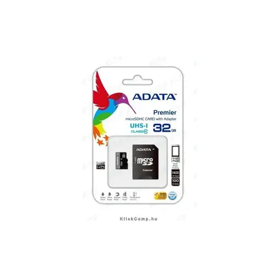 Memória-kártya 32GB MicroSDHC + Adapter UHS-I CLASS10 AUSDH32GUICL10-RA1 fotó