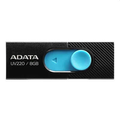 8GB PenDrive USB2.0 Fekete-Kék ADATA AUV220-8G-RBKBL Flash Drive AUV220-8G-RBKBL fotó