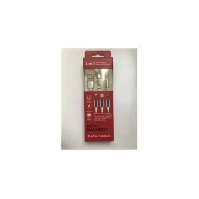 Kábel mobil töltéséhez Mágneses 3in1 Ezüst Telefonban hagyható mágneses csatlakozóvég BH125 fotó