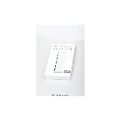 Kábel Átalakító USB-C - Multiport ezüst; USB-C apa - 2xUSB3.0 USB-C anya; SD microSD kártyaolvasó BH89S fotó