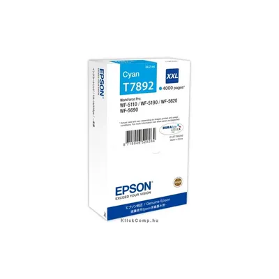 EPSON WorkForce Pro WP-5000 tintapatron XXL Kék Cyan 4k C13T789240 fotó