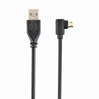 adatkábel kétutas USB Apa ferde Micro-USB Apa  1.8 M fekete CCB-USB2-AMMDM90-6 fotó