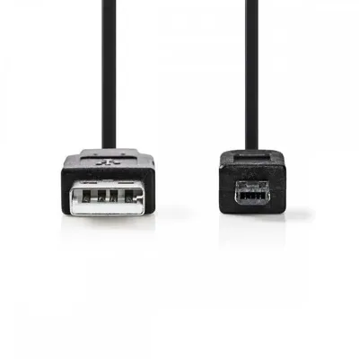 USB kábel USB 2.0 USB A dugó - Hirose Mini 4 tűs dugasz 2m Fekete CCGP60200BK20 fotó