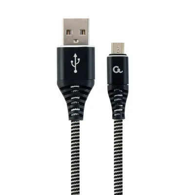 Kábel USB micro B - USB Type-A  Adat és töltőkábel 2m Gembird - Már nem forgalmazott termék CC-USB2B-AMMBM-2M-BW fotó