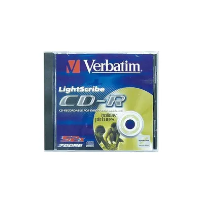 CD DISK VERBATIM CD-R 700 MB, 80min, 52x, "Light-Scribe" gravírozható - Már nem forgalmazott termék CDV7052LS fotó