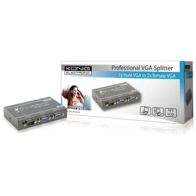 VGA Elosztó 2-Port Szürke CMP-SPLITVGA10 fotó
