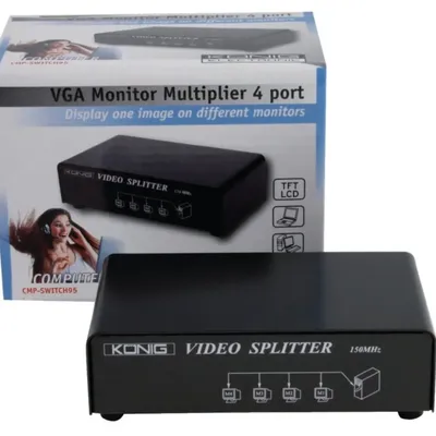 VGA Elosztó 4-Port Fekete CMP-SWITCH95 fotó
