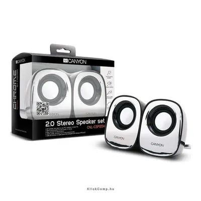 Multimedia Speaker Stereo, 5W, Subwoofer: 100Hz-18kHz, USB, Chrome Black CNL-CSP20H fotó