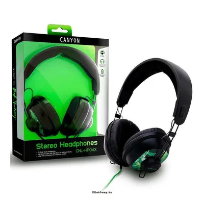 Headphones CNL-HP04 X-ray Dynamic, 20Hz-20kHz, Cable, 1.8m Black Green, Ret. CNL-HP04X fotó
