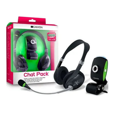 Web Camera 300Kpixel, 1 6", CMOS, USB 2.0 and headset with microphone Black Green CNR-CP2G1 fotó