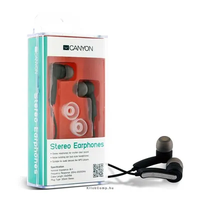 stereo earphone , color: black ; 2 sizes of silicon ear-plugs to ensure a perfect fit, noise-isolating ear-bud style headphones CNR-EP01N CNR-EP01N fotó