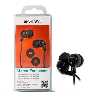 stereo earphone , color: black ; 2 sizes of silicon ear-plugs to ensure a perfect fit CNR-EP10NB fotó