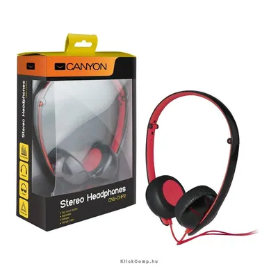 stereo headphone, 3.5mm plug, black with red color CNS-CHP2BR fotó