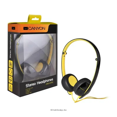 stereo headphone; 3.5mm plug; black with yellow color CNS-CHP2BY fotó