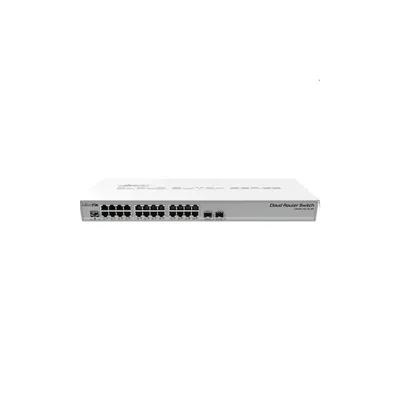Router 24port MikroTik CRS326-24G-2S+RM 1U 19&#34; 24port GbE LAN 2x SFP+ uplink Cloud Router Switch CRS326-24G-2S-RM fotó