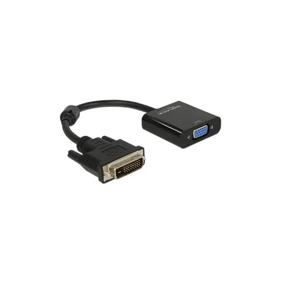 Átalakító DVI-D 24+1-dugós apa - VGA anya fekete adapter DELOCK-65658 fotó