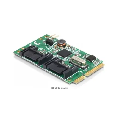 MiniPCIe I O PCIe full size 2 x SATA DELOCK-95233 fotó
