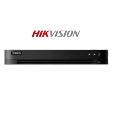 DVR 4 port 8MP/48 4MP/100fps H265+ 2x Sata Audio I/O 2x IP kamera Hikvision DS-7204HTHI-K2 fotó