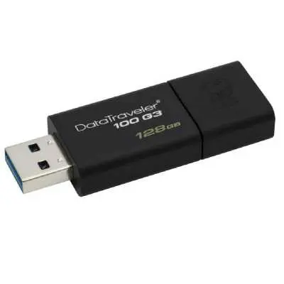 128GB Pendrive USB3.0 fekete Kingston DataTraveler 100 DT100G3_128GB fotó