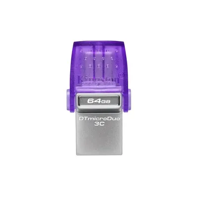 64GB Pendrive USB3.2 lila Kingston DataTraveler Duo 3CG3 DTDUO3CG3_64GB fotó