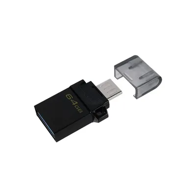 64GB PenDrive microUSB3.2  USB3.2 A Fekete Kingston DTDUO3G2 64GB Flash Drive DTDUO3G2_64GB fotó
