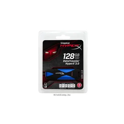 128GB PenDrive USB3.0 KINGSTON HyperX Kék-Fekete DTHX30 128GB DTHX30_128GB fotó