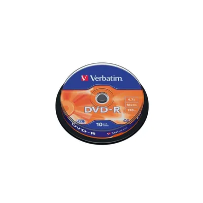 DVD DISK -R 4.7GB VERBATIM 16x 10db hengeren -