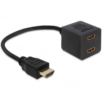 HDMI elosztó adapter 1x apa 2x anya HDMI High Speed Ethernettel Delock Delock-65226 fotó