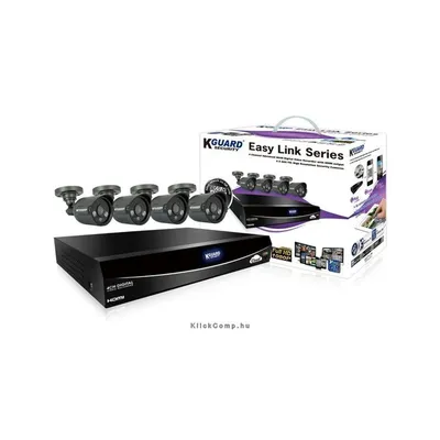 KGuard megfigyelőrendszer szett, EL421 DVR 960H 100fps, Cloud, QR kód, +4db kamera 600TVL, 3,6mm, DandN, IR20m, IP66 EL421-4HW212B fotó