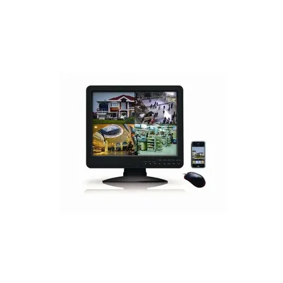 DVR+15&#34; LCD 4 csatornás rögzítő, H264, D1 50fps, CIF EN-6864 fotó