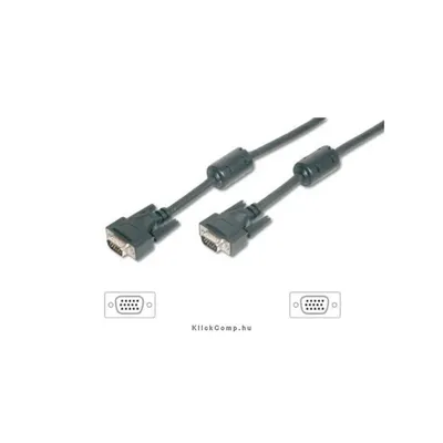 VGA kábel HD15 apa/apa, ferrit gyűrűvel, 1,8m Delock EQUIP-118817 fotó
