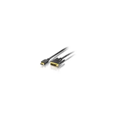 HDMI DVI kábel, aranyozott, 2m harisnyás EQUIP-119322 fotó
