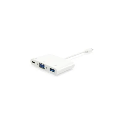 USB-C átalakító VGA,USB-A, USB-C apa/anya 1920x1080, PD EQUIP-133462 fotó