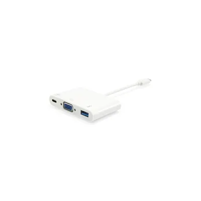 USB-C átalakító VGA,USB-A, USB-C apa anya 1920x1080, PD EQUIP-133462 fotó